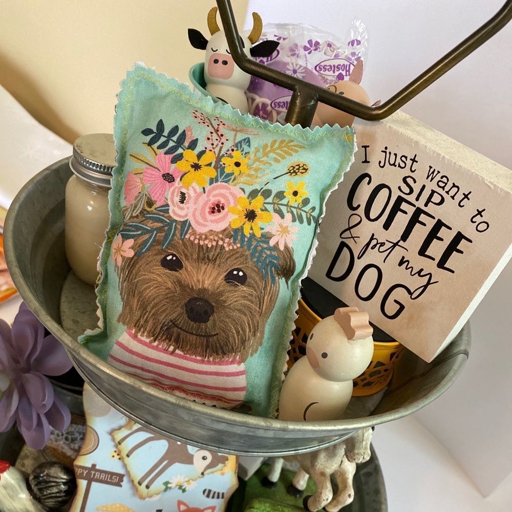 Tiered Tray Yorkie Pillow